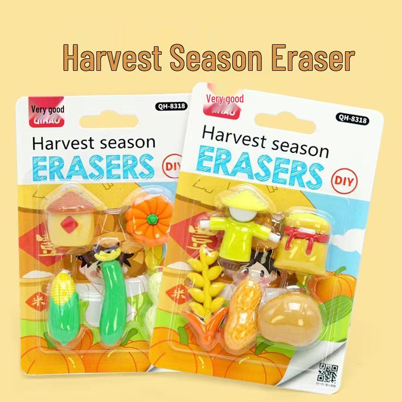 Adorable Cartoon Mini Eraser Set for Students – Perfect Back-to-School Gift