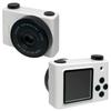 No-brand Retro-style Mini Digital Camera with 20MP Resolution, a 1.54-inch LCD Screen, and a Compact, Low-fidelity Video Recording Function. White.