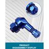 SEAMETAL 2PCS Universal Motorcycle Wheel Tire Valves Stem Cap Air Tire Cover 90 Degree CNC Aluminum Alloy Tubeless Valve Stems Valve Stems 1