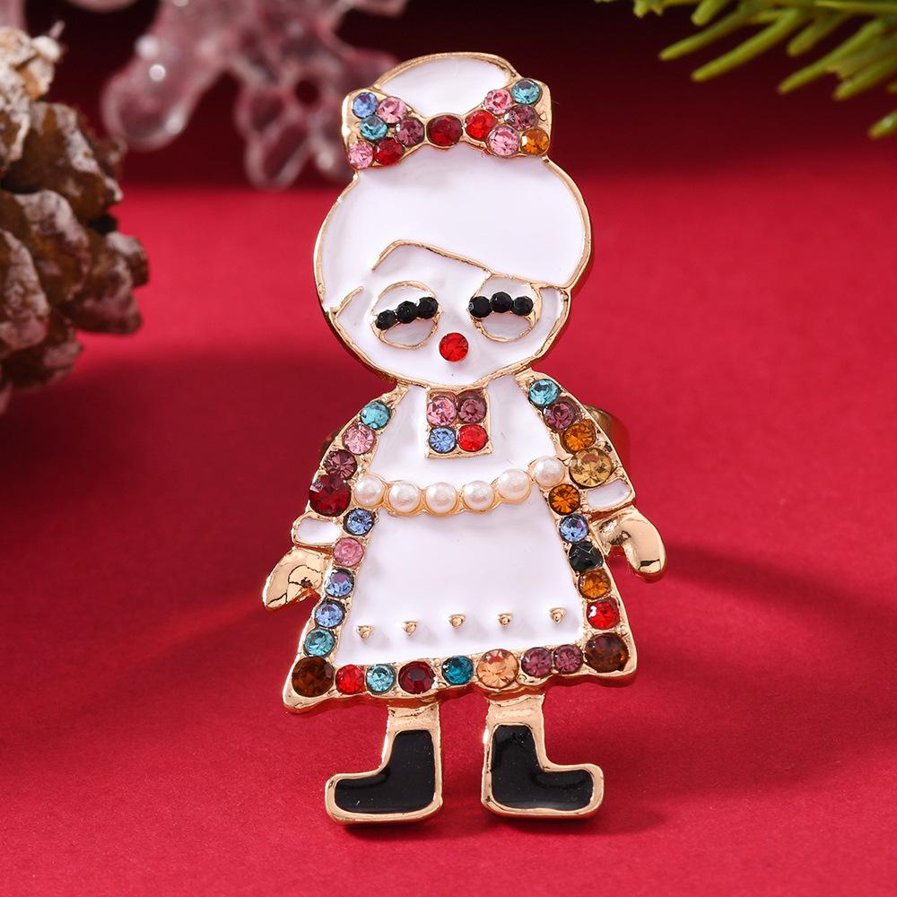 Santa Claus Rhinestone-Studded Earrings: European & American Cross-Border Fashion Design