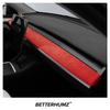 Betterhumz For Tesla Model 3 Y     Car Dashboard Trim Sticker Door Panel Made of Alcantara Tuning Accessories