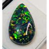 Cabochon Ethiopian Black Opal 10-11 Ct Pear Cut Certified Stunning Gemstone