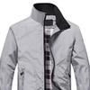 Men Coat Solid Color Stand Collar Pockets Elastic Cuff Spring Jacket for Daily Wear