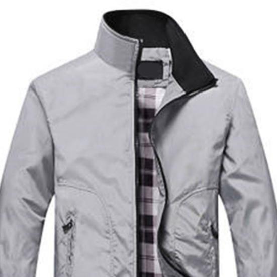Men Coat Solid Color Stand Collar Pockets Elastic Cuff Spring Jacket for Daily Wear