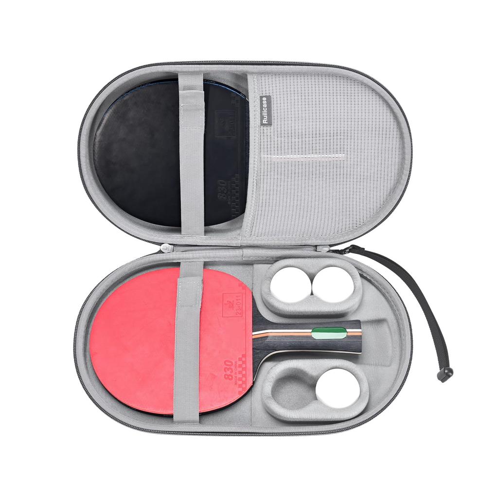 Ruilicase Storage Case for Table Tennis Pong Table Tennis 2 Paddles and 4 Balls Gray Rackets/Ping Bats/Hexagonal Rackets, - (Case Only)