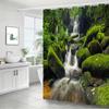 Waterproof Shower Curtain Featuring Lush Tropical Rainforest Waterfall for a Serene and Natural Bathroom Atmosphere