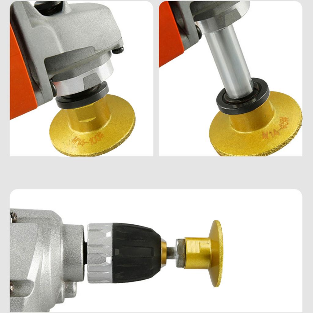3pcs Grinding Wheel Brazed Grinding Head 14mm Thread For Marble Granite Terrazzo Quartz Concrete Polishing