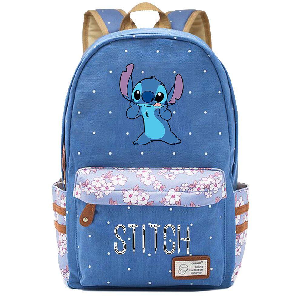 Lilo Stitch Backpack In Pink Or Blue Perfect For School Or Travel Made From High-quality Oxford Cloth