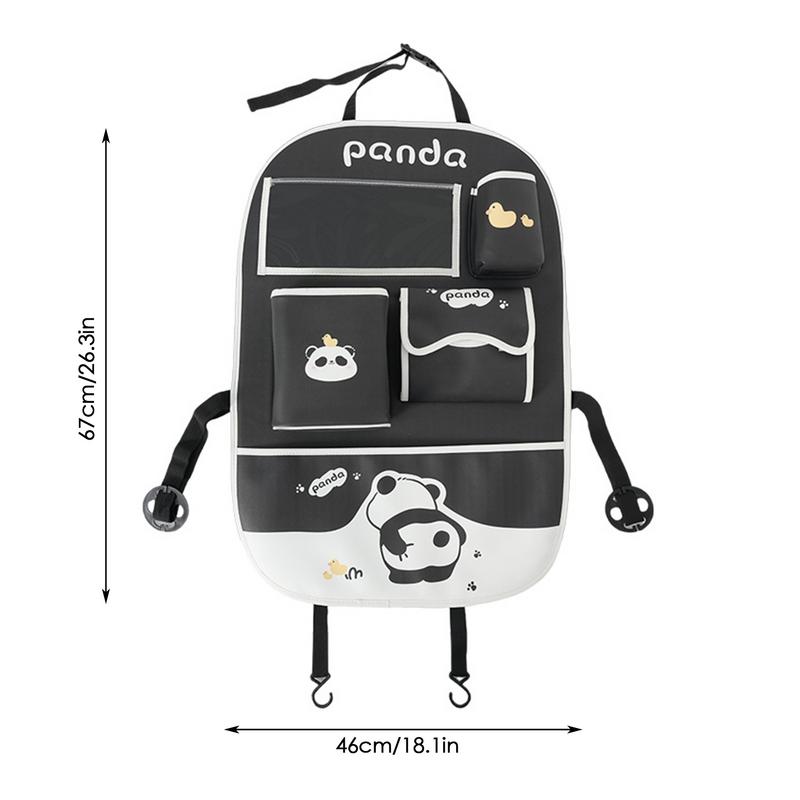 Auto Sitzlehnen Organizer Niedlicher Cartoon Panda Rücksitzaufbewahrung Multifunktionaler Auto Mülleimer Fahrzeug Rücksitz Organizer