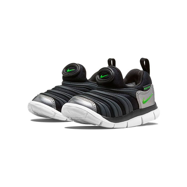 Nike Dynamo Free Caterpillar Sports Casual Durable Low-Top Walking Shoes Baby Shoes Black Green 343938-028