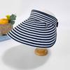 Women's Summer Beach Striped Wide Brim Sun Cap