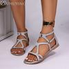Fashion Casual Flats Sandals for Women Roman Beach Women's Shoes Summer Fashion Plus Size Open Toe Hollow Slippers Flip Flops Comfort