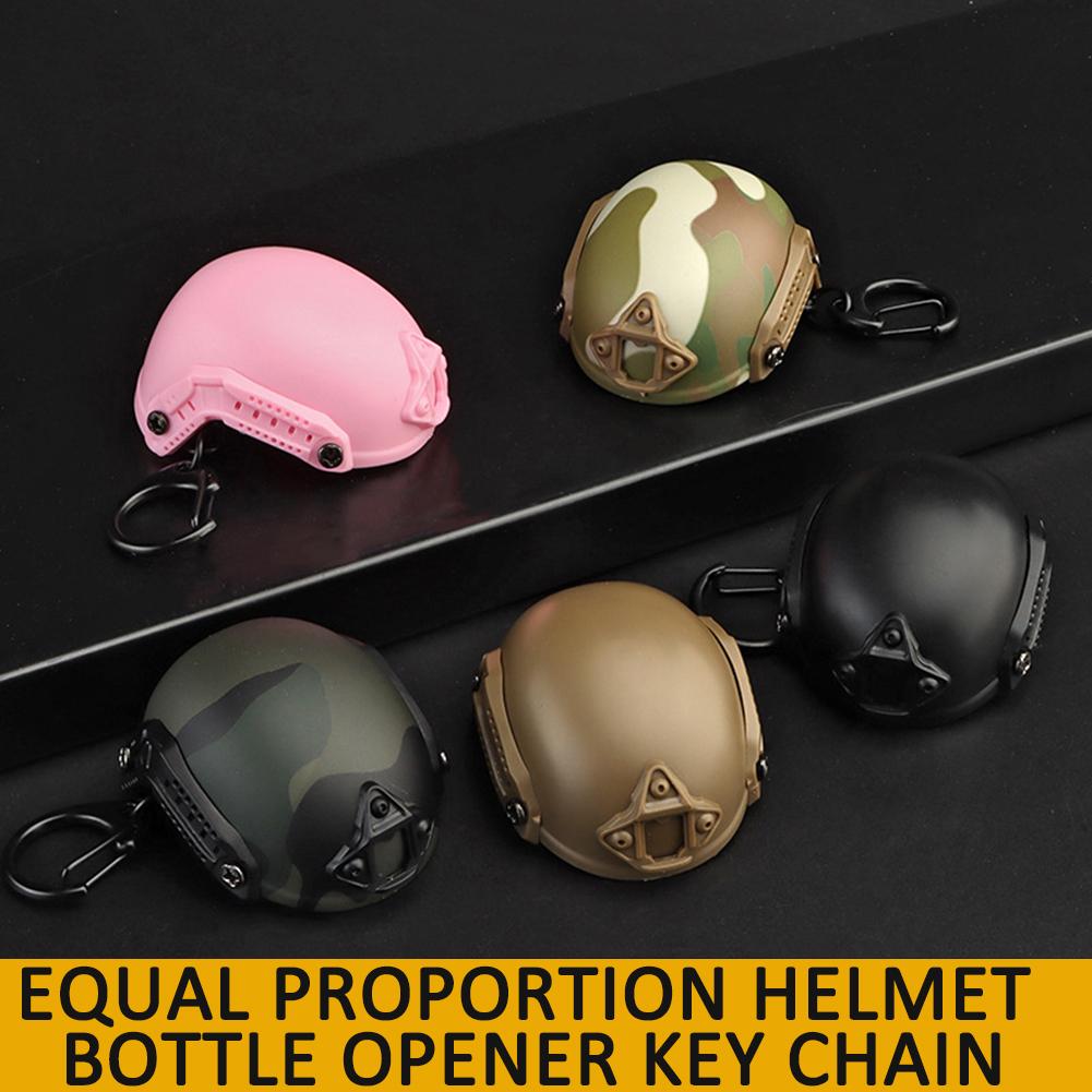 Tactical Keychain FAST Helmet Shape Bottle Opener Keychain Airsoft Pistol Helmet Mini Model Outdoor Hunting Hiking Beer Opener