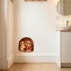 Easy Peel And Stick 3D Mouse Hole Wall Sticker for Christmas Decoration, Realistic Santa Decal, Waterproof PVC DIY Scenes Art Home Window Bathroom