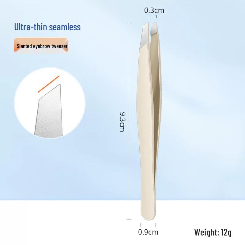 High-Precision Slim Waist Champagne Gold Eyebrow Tweezers for Trimming and Plucking