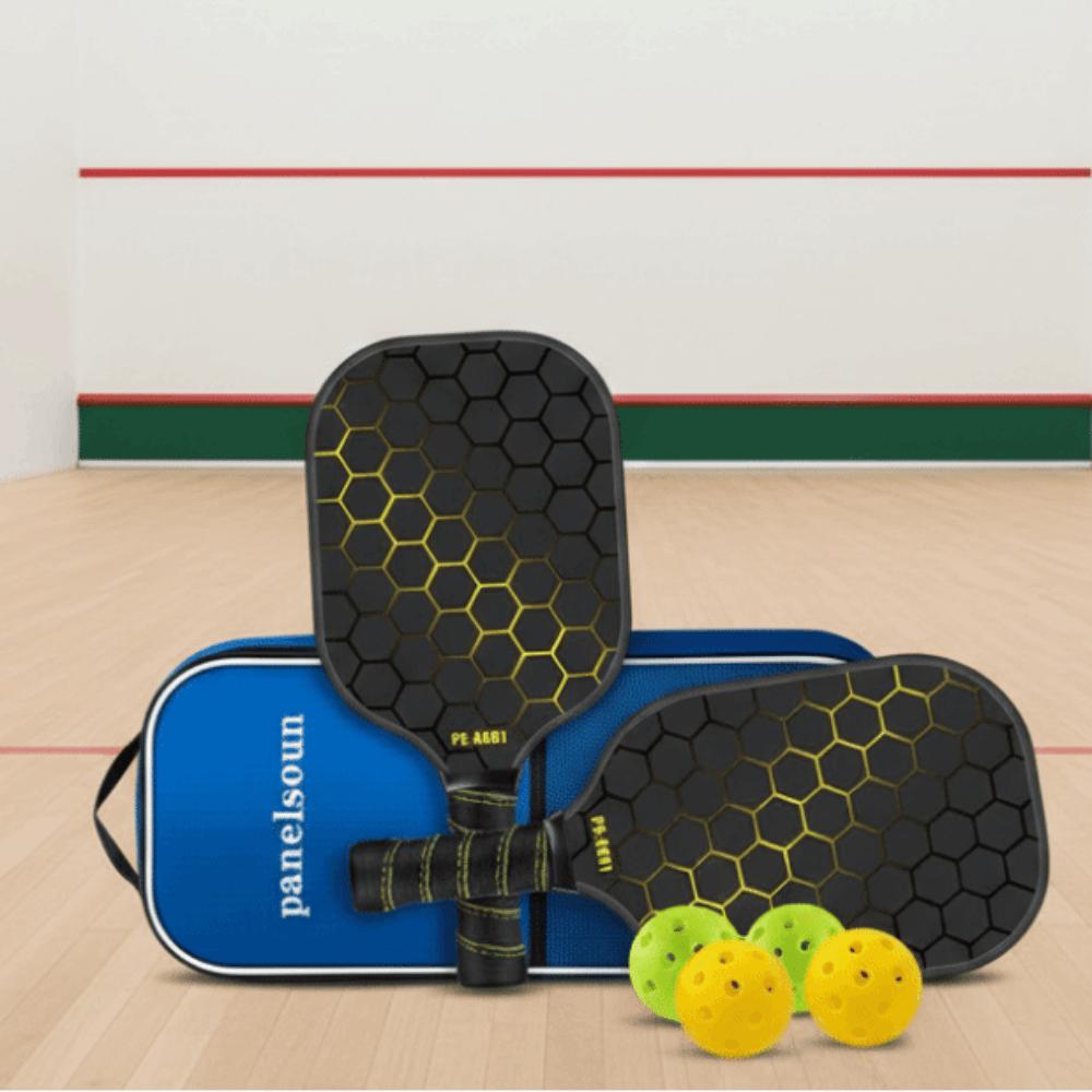 Honeycomb Core Pickleball Racket Fiberglass Surface Pickleball Ball Paddle set  Sports Equipment