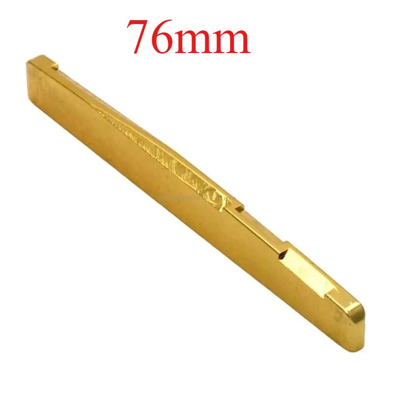 1PCS Folk guitar brass bottom string pillow wooden guitar metal pillow string bridge 71/76 * 1 * 7.8-6.9mm