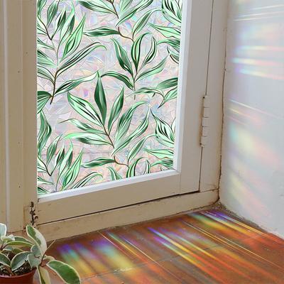 1PC Moda Adesivo de Vidro Decoração de Quarto Folhas de Palmeira Adesivo de Janela Planta Verde Suncatcher Decalque