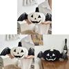 Classic Plush Pumpkin Cushion With Embroidered Design For Halloween Decor And Lounge Use