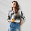 Women's Lyocell Blend Striped Long Sleeve Knit Top
