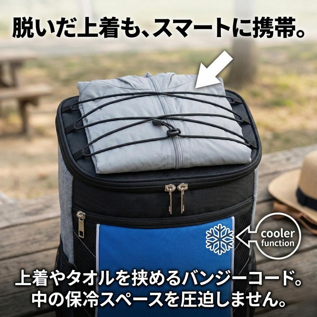[Fuji-cellar] Lightweight Cooler Backpack (approx. 380g), Insulated, Oxford Fabric, for Outdoor Activities and Leisure, Hands-Free (Black)