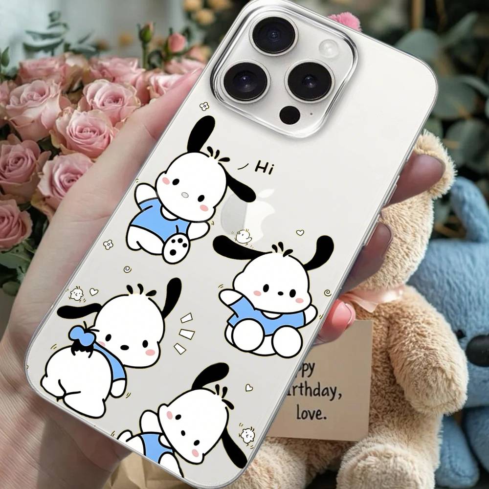 T-PochaI-ccoS Phone Case For Iphone 16 15 11 13 14 Pro Max 7 8 Plus X Xr Xs Max Se2020 12mini Transparent Cover