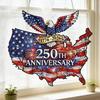 USA 250th Anniversary Suncatcher 1776-2026 Acrylic Window Hanging Ornament American Eagle Patriotic Sun Catcher Memorial Gift