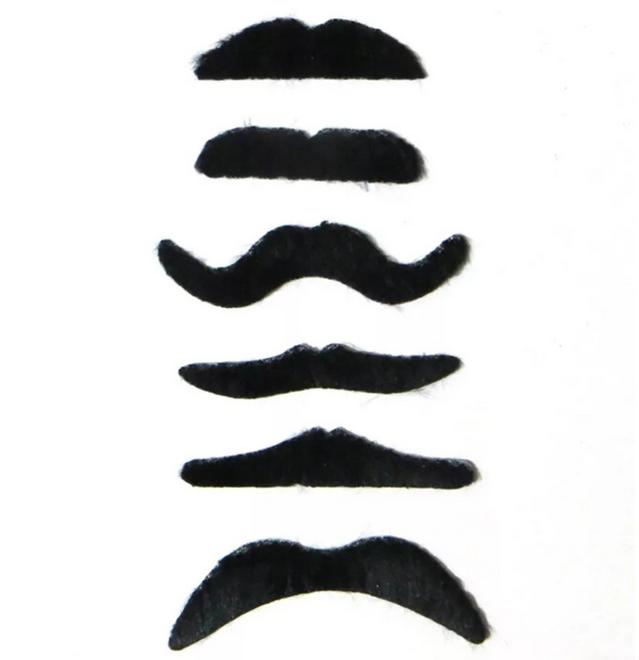 JJ98 MUSTACHE SET BLACK 6 PCS SELF-ADHESIVE