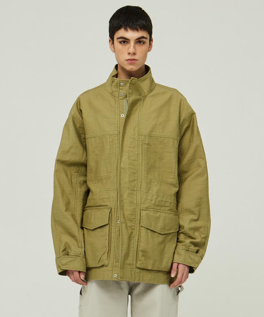 Magoodgan Safari 5311 Satin Cotton Oversized Black Field Jacket