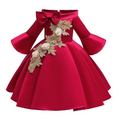 Kids Girls Dress Floral Bow Sleeveless Princess Strapless Princess Dresses