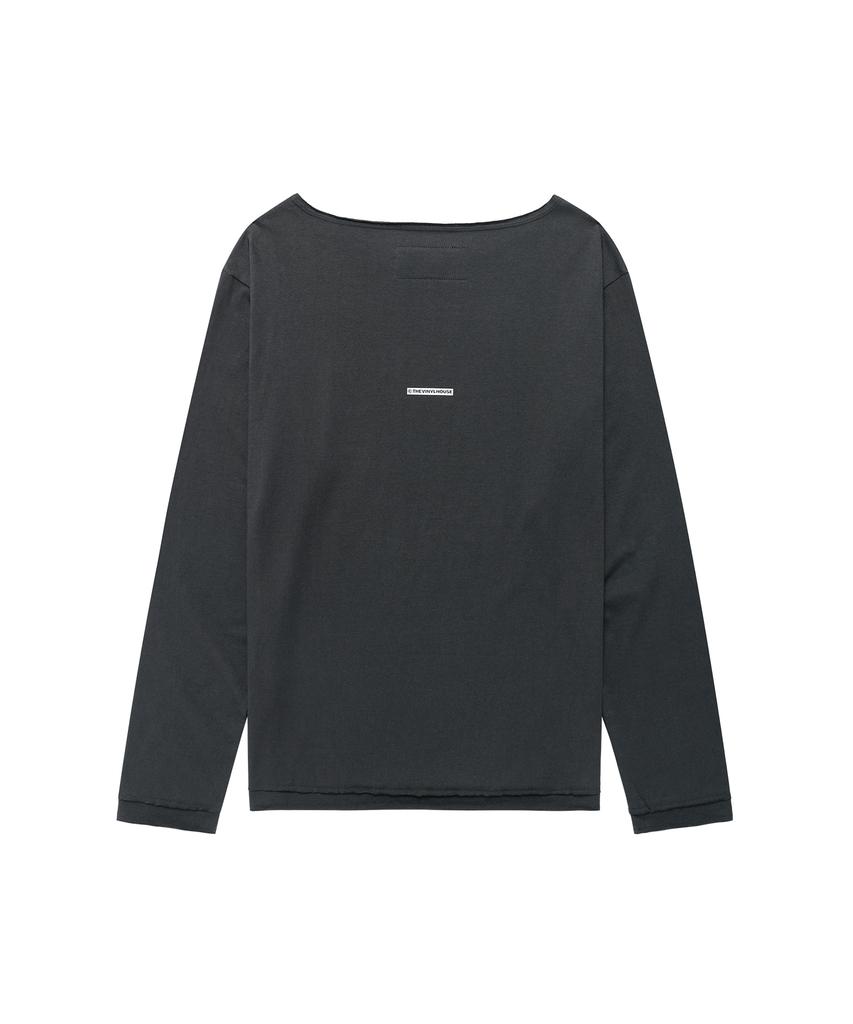 THEVINYLHOUSE Loose Fit Unbalance Ls Tee(W) Charcoal