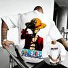 Plus Size One Piece Anime Printed Men and Women Tshirt Casual Parent Child Top Fashion Harajuku Style Y2K Summer Street Wear