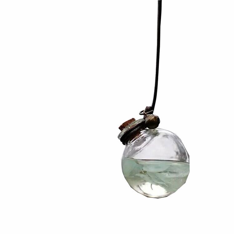 Dried Flower Essential Oil Car Pendant - High Borosilicate Glass Ball with Cork