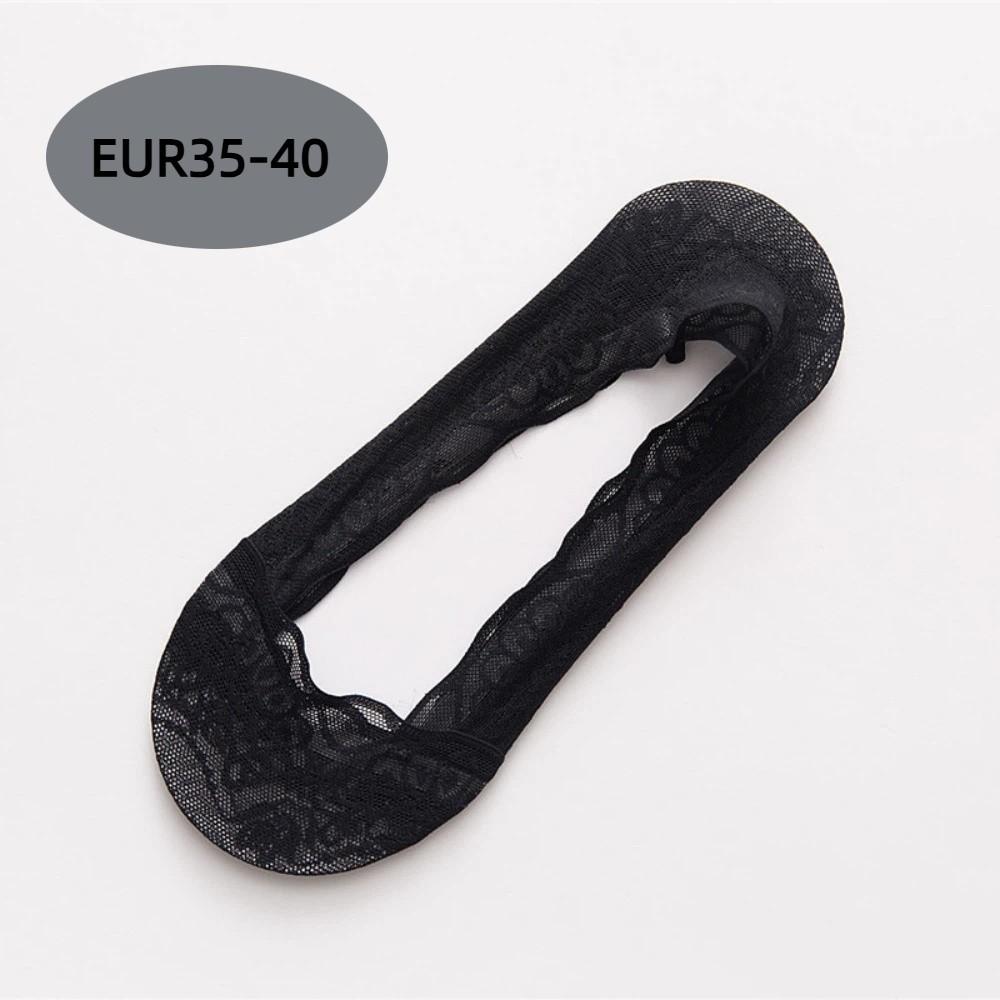 5 Pairs Summer Comfortable Lace Women's Socks Low Cut Ultra-thin Invisible Boat Socks Silicone Non-Slip Cotton Bottom Thin Socks