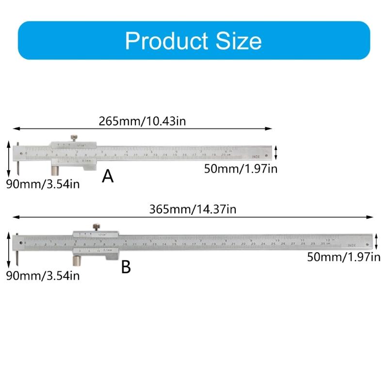 Student Friendly Stainless Steel Caliper 200/300mm Length Double Measurement System With Easy to Read Vernier Scale