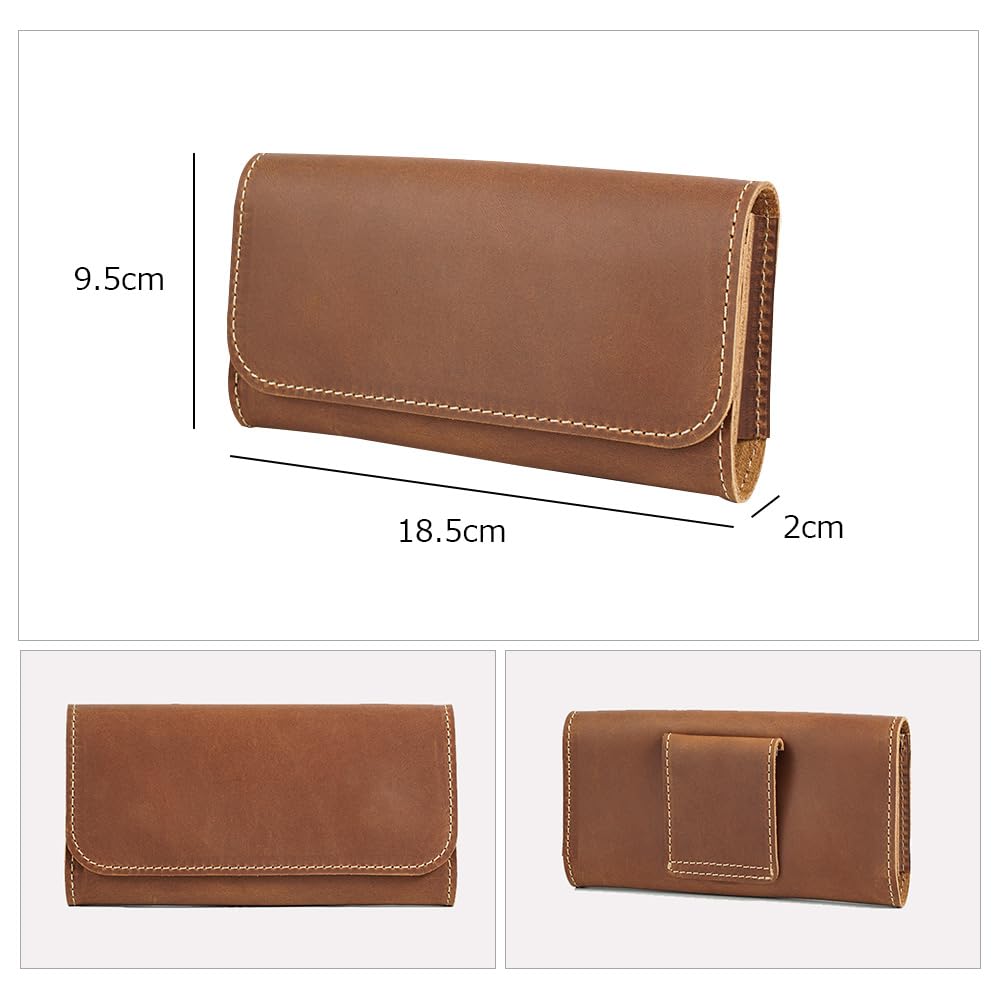 Whatna 2WAY Natural Cowhide Leather Mini Second Bag for 2WAY Waist Belt Thick Men, Clutch, Handbag, Pouch, Bag, Leather, School, Work, Travel,
