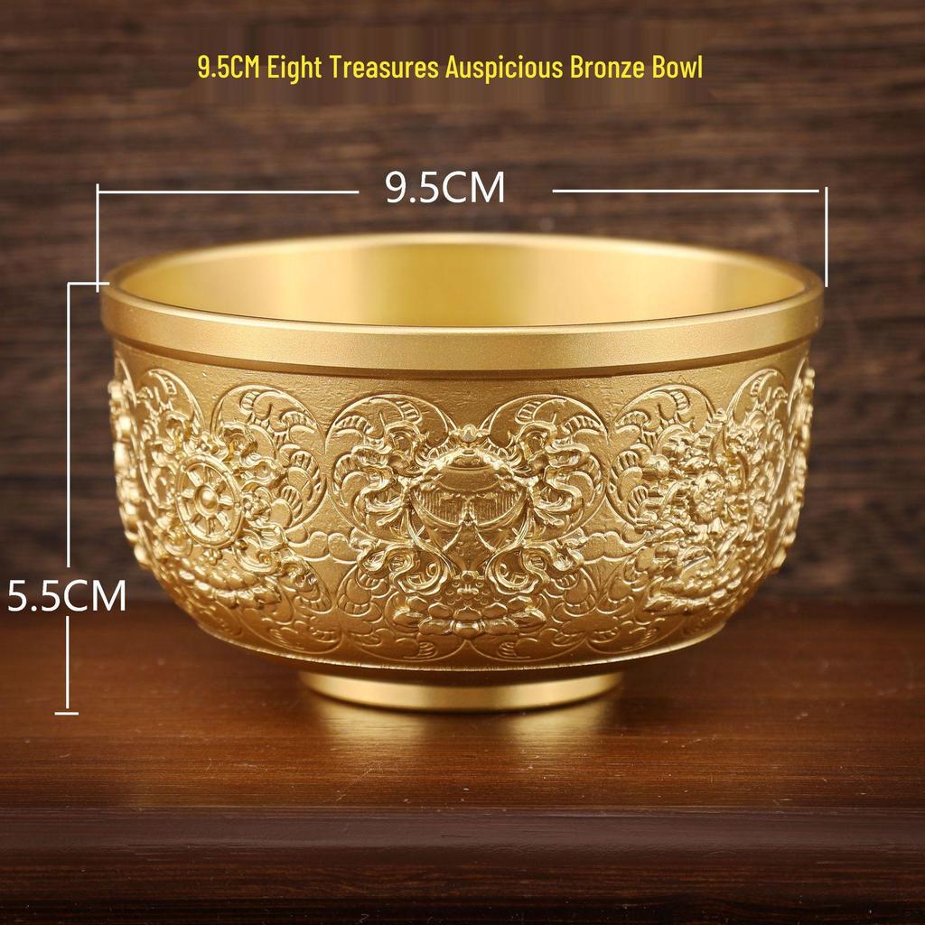 Golden Copper Tableware Set: Bowl, Chopsticks, and Spoon - Elegant Home Display