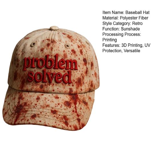 Dark Blood Stain Unisex Baseball Hat Breathable Sun Protection Hat Halloween Style Curved Brim Baseball Hat