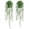 Hanging Datura Eucalyptus Wall Decoration with Faux Potted Plant and Flowers