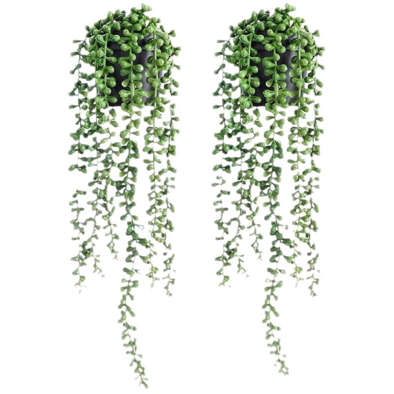 Hanging Datura Eucalyptus Wall Decoration with Faux Potted Plant and Flowers