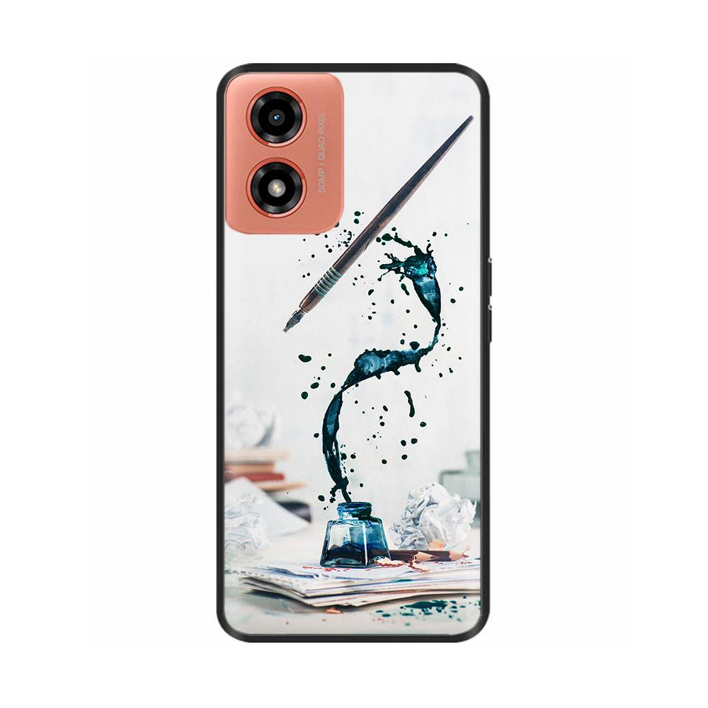 Hülle Für Moto G04s Stoßfest Schwarz Weiches Silikon Rückabdeckung Handyhülle auf Für Motorola Moto G04S G04 MotoG04 MotoG04s Bumper
