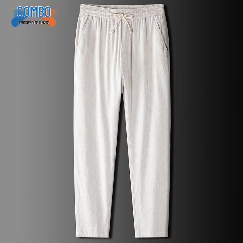 Kangbo Men s Linen Blend Straight-Leg Casual Pants 3XL