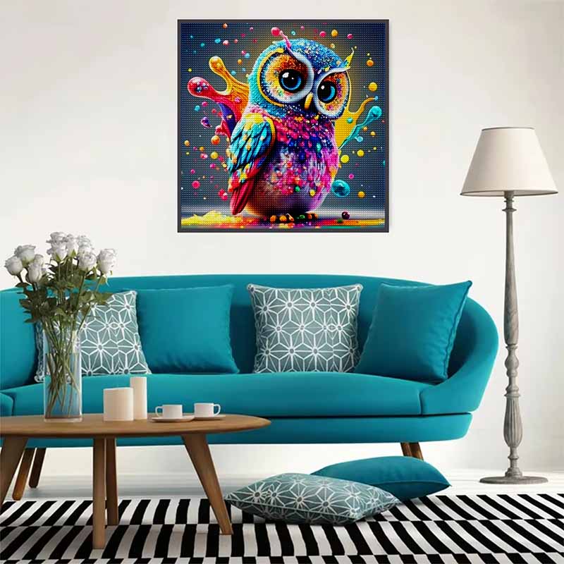 New Arrival 5D DIY Full Circle Diamond Painting "Colorful Owl" Embroidery Cross Stitch Home Decor Gift