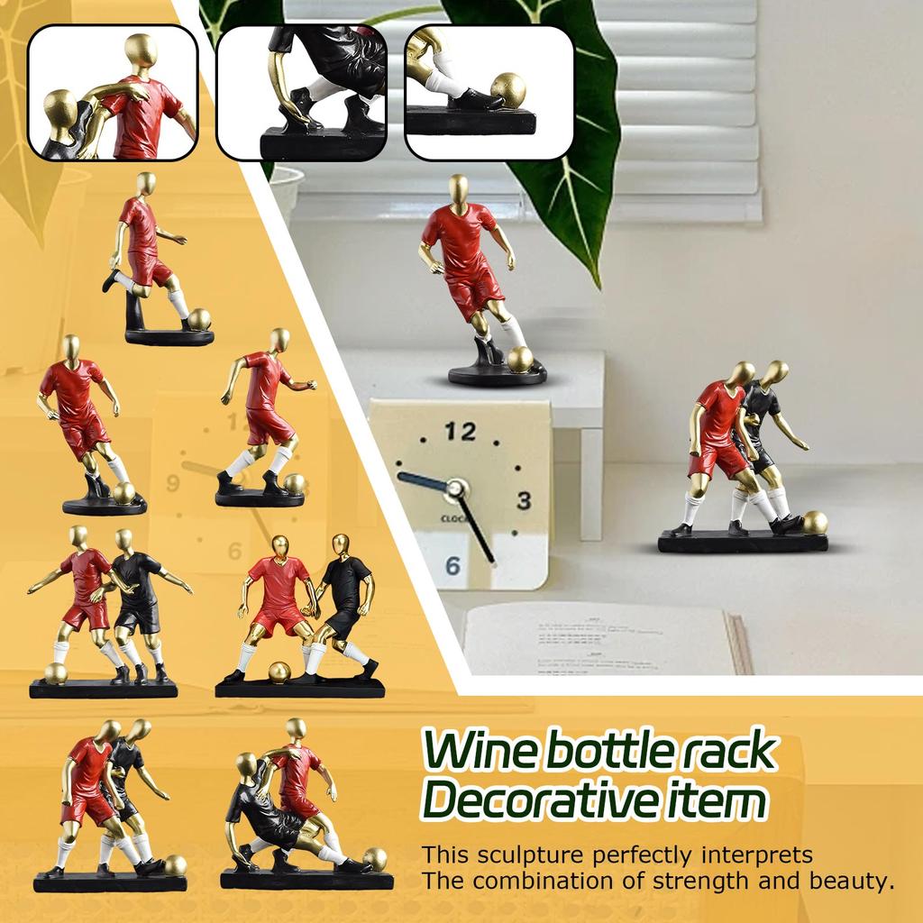 Football Player Figure Resin Craft Statue Ornaments Abstract Ball Memorial Sculpture Decoration