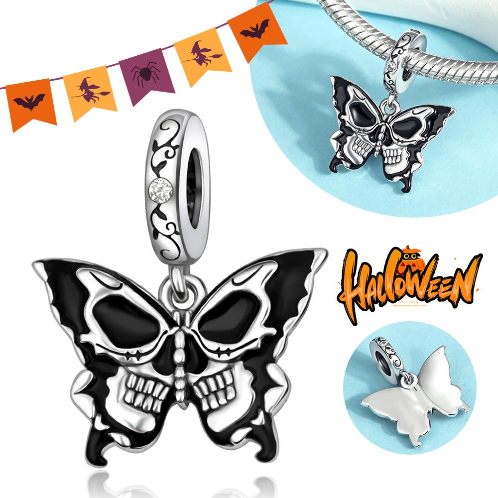 Copper Skull Black Demon Pumpkin Head Ghost Halloween Pendant Jewelry Beads Original Bracelet Boutique Charms Gift