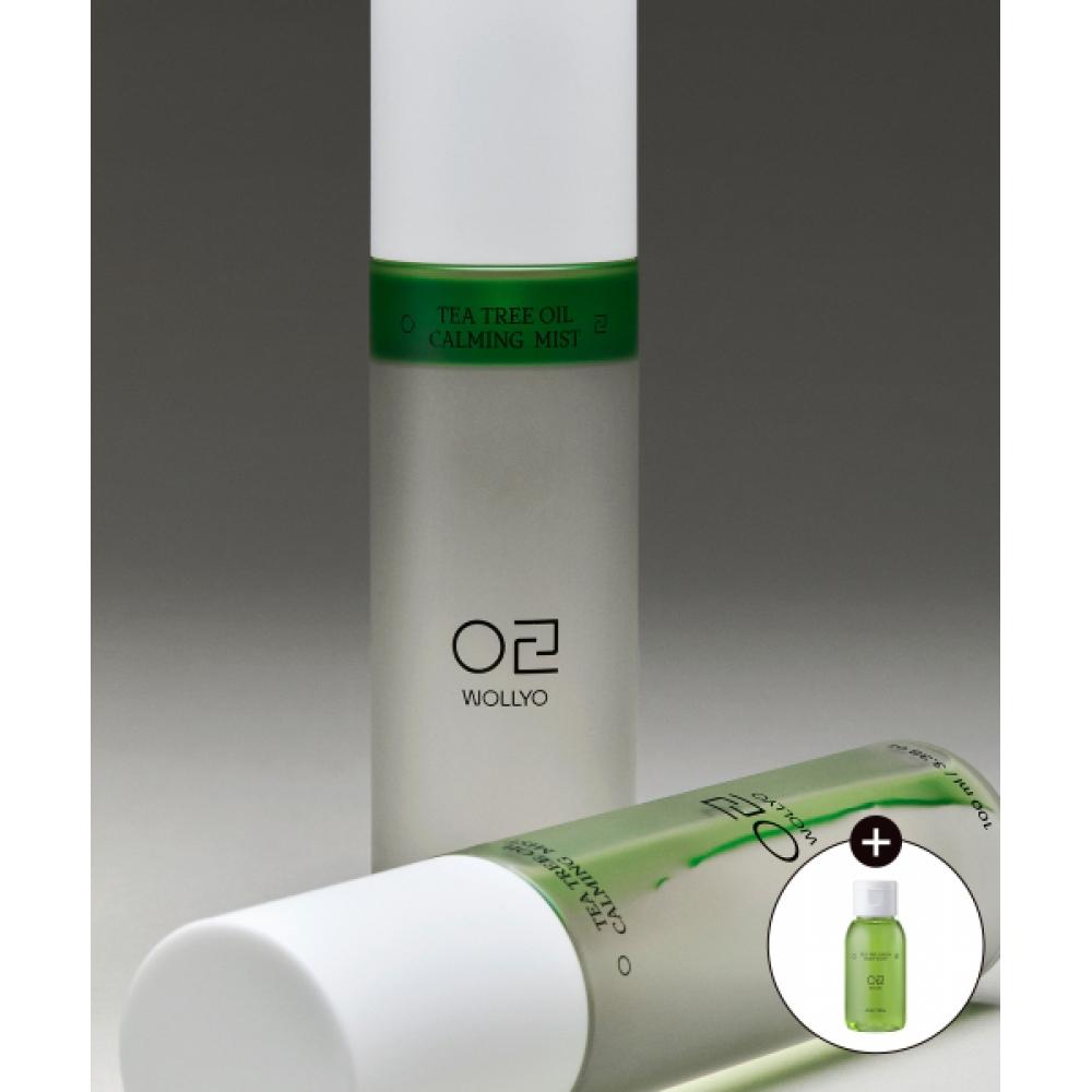 Wollyo [2pack] Tea Tree Oil Calming Mist 100ml X 2  + Tea Tree Green Body Wash 40ml Free Tea tree oil calming mist 100ml (2 pcs)