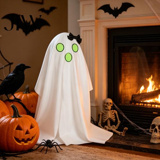 Halloween Ghost Decorations Decoration, Spooky Outdoor Standing with Glow in Night Glowing Porch Decor The Dark Expressions for Yard Lawn