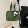 Trendy Versatile Canvas Tote Bag For Women In Solid Colors Perfect For Daily Use