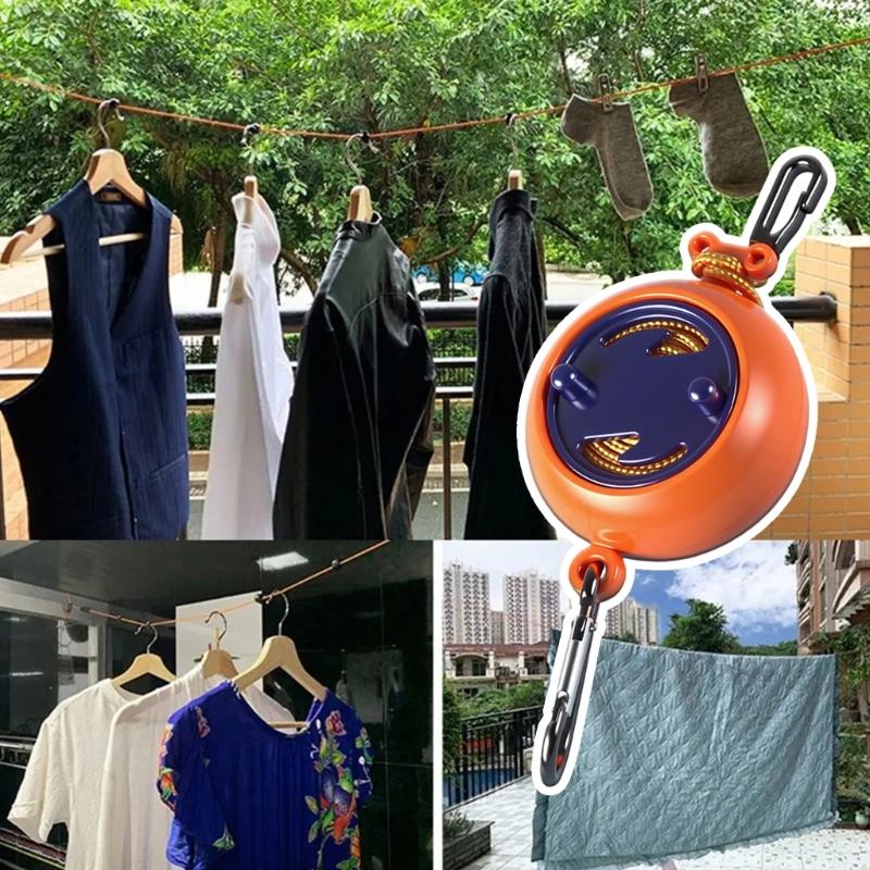 Windproof Washing Line Folding Travel Clothesline Portable Clothes Drying Rack for Outdoor Camping Backpacking Hiking
