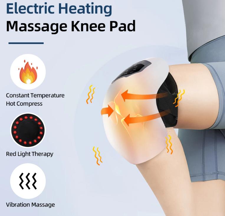 Cordless Knee Massager with Hot Compress And Vibration for Swelling Stiff Joints Muscle And Ligament Injuries Relief